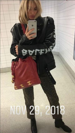 Chanel Rare Red Vintage 90's Bucket Red Leder Cross Body Bag