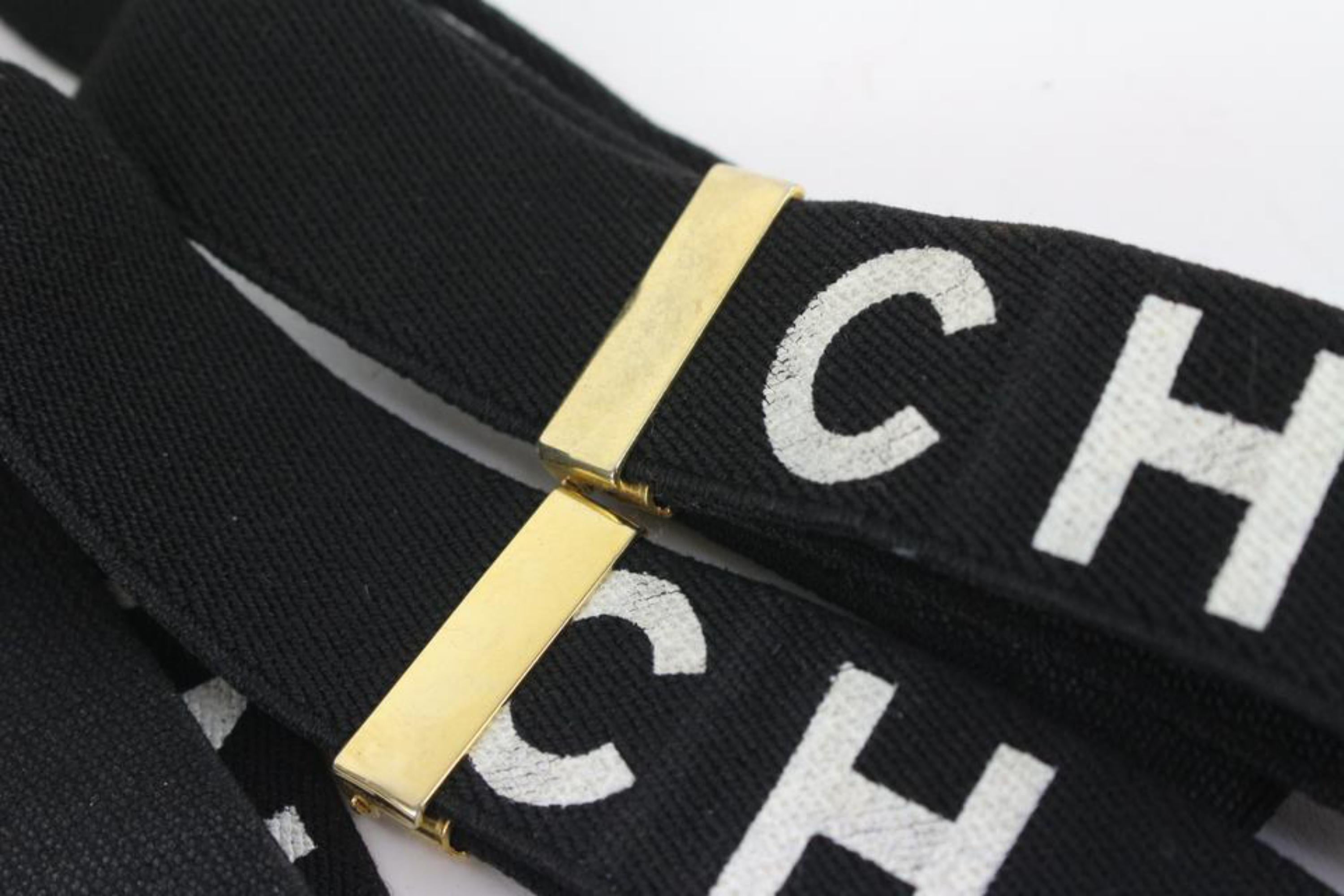 Chanel Rare Runway Black CC Logo Suspenders Braces 0CC1224 4