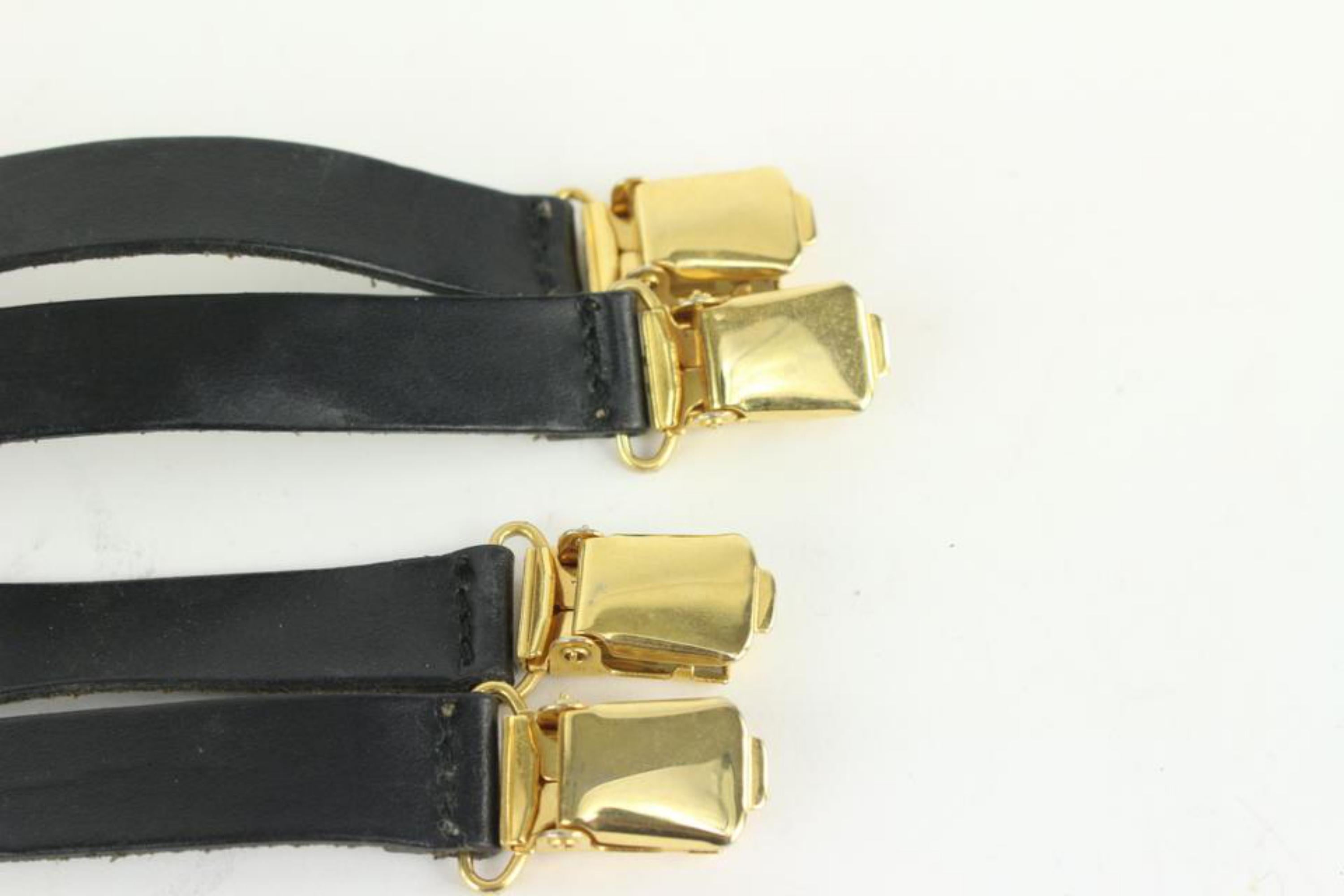 Chanel Rare Runway Black CC Logo Suspenders Braces 0CC1224 2