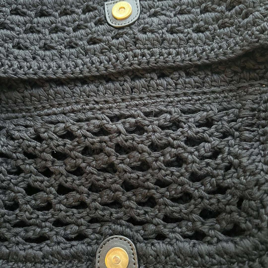 Chanel Rare Runway Pieces Sac à dos Cayo Coco en crochet noir en vente 2