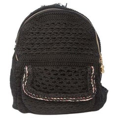Chanel Rare Runway Pieces Black Crochet Cayo Coco Backpack