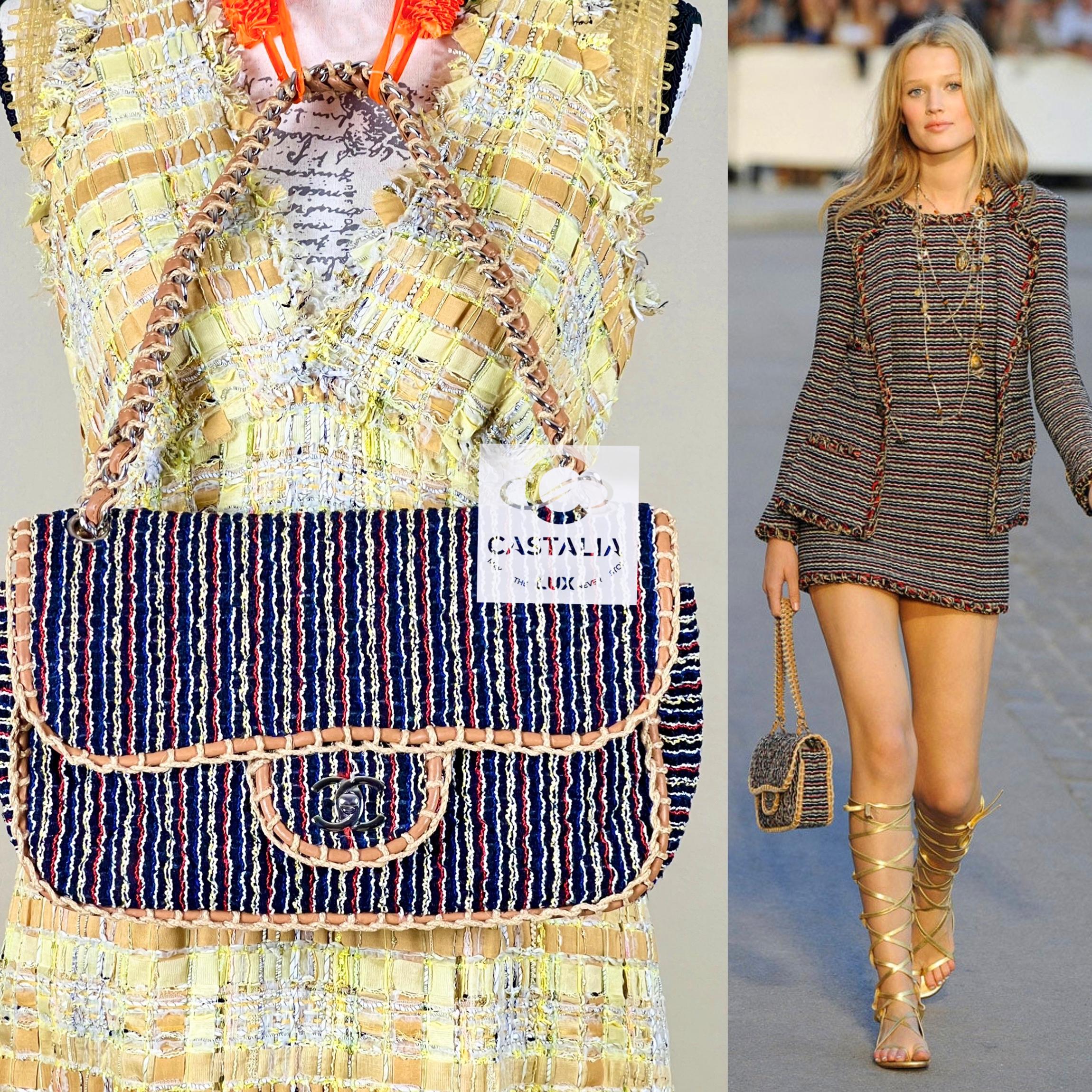 Purple Chanel Rare Saint-Tropez Timeless Flap Tweed Bag