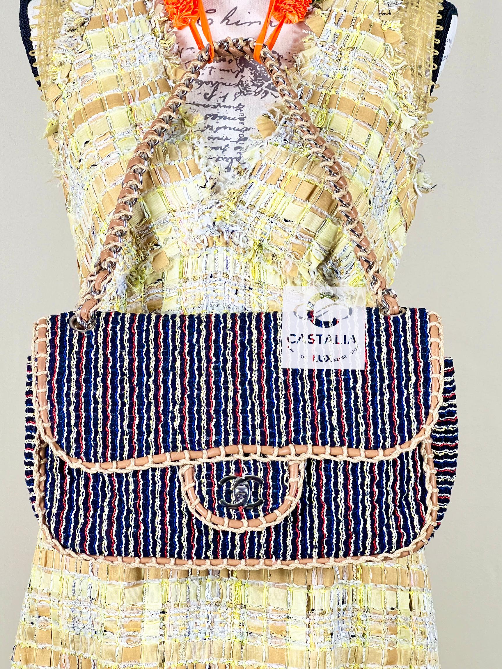 Women's or Men's Chanel Rare Saint-Tropez Timeless Flap Tweed Bag