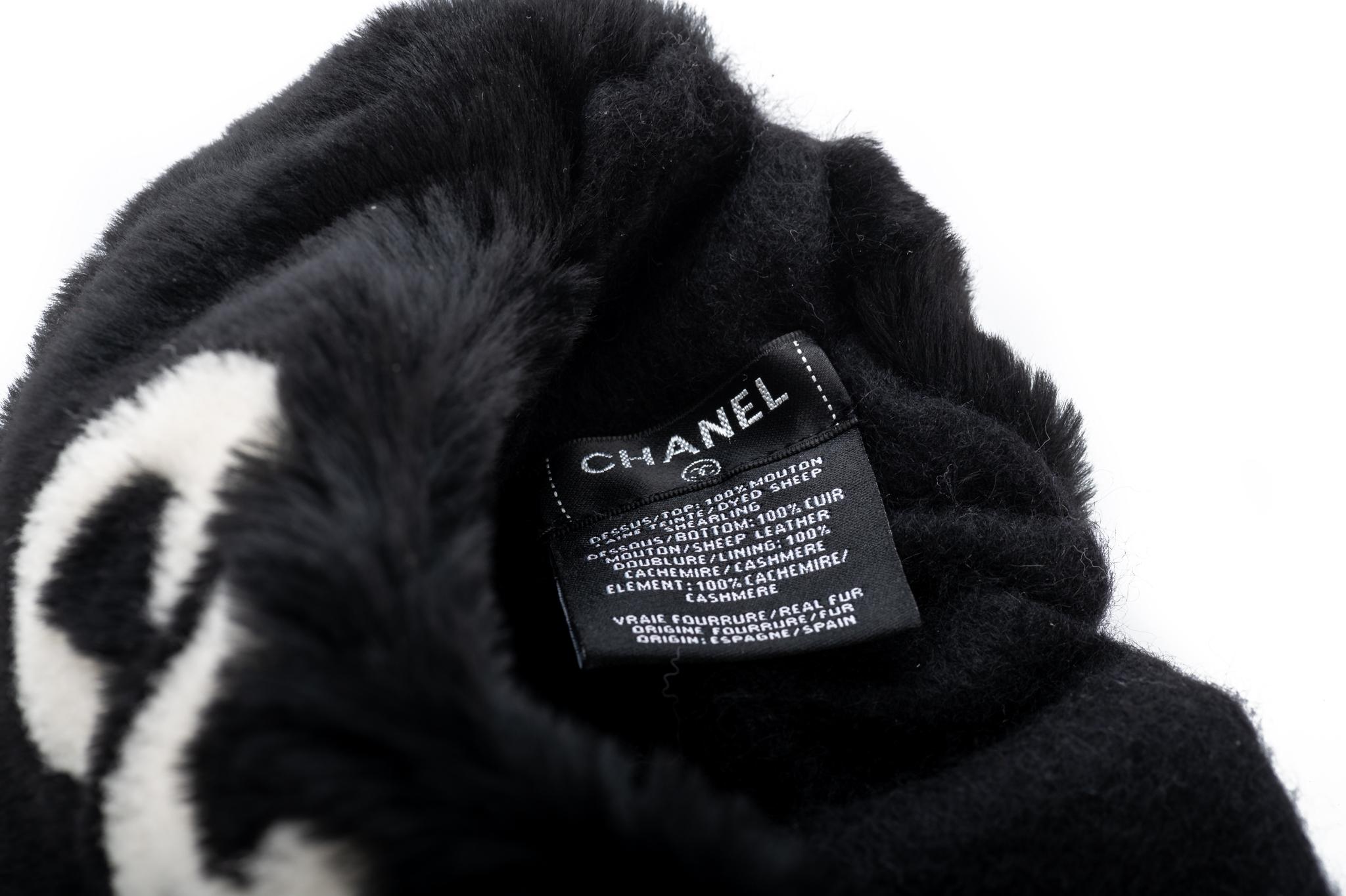 chanel shearling headband