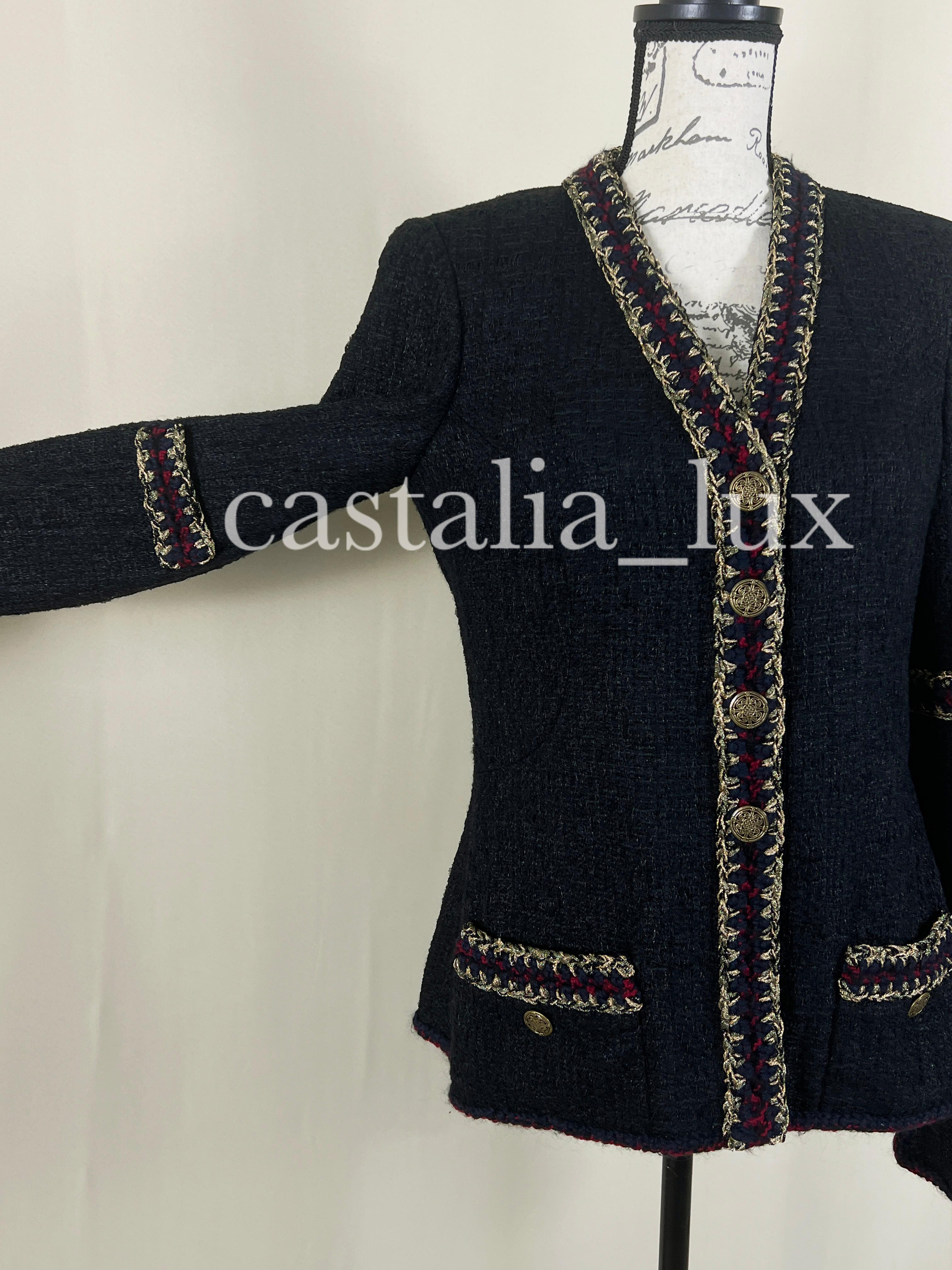 Chanel Rare Timeless CC Buttons Black Tweed Jacket 6