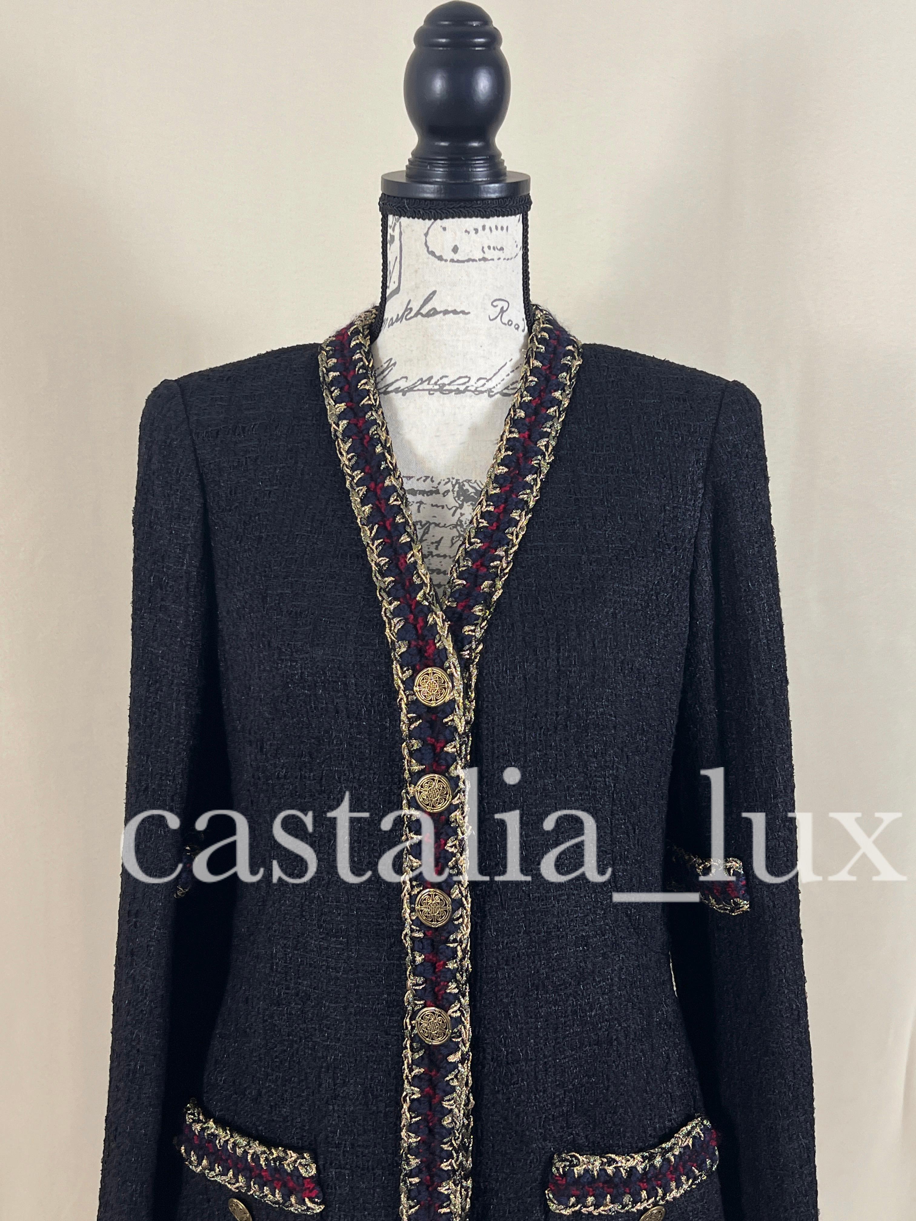 Chanel Rare Timeless CC Buttons Black Tweed Jacket 8