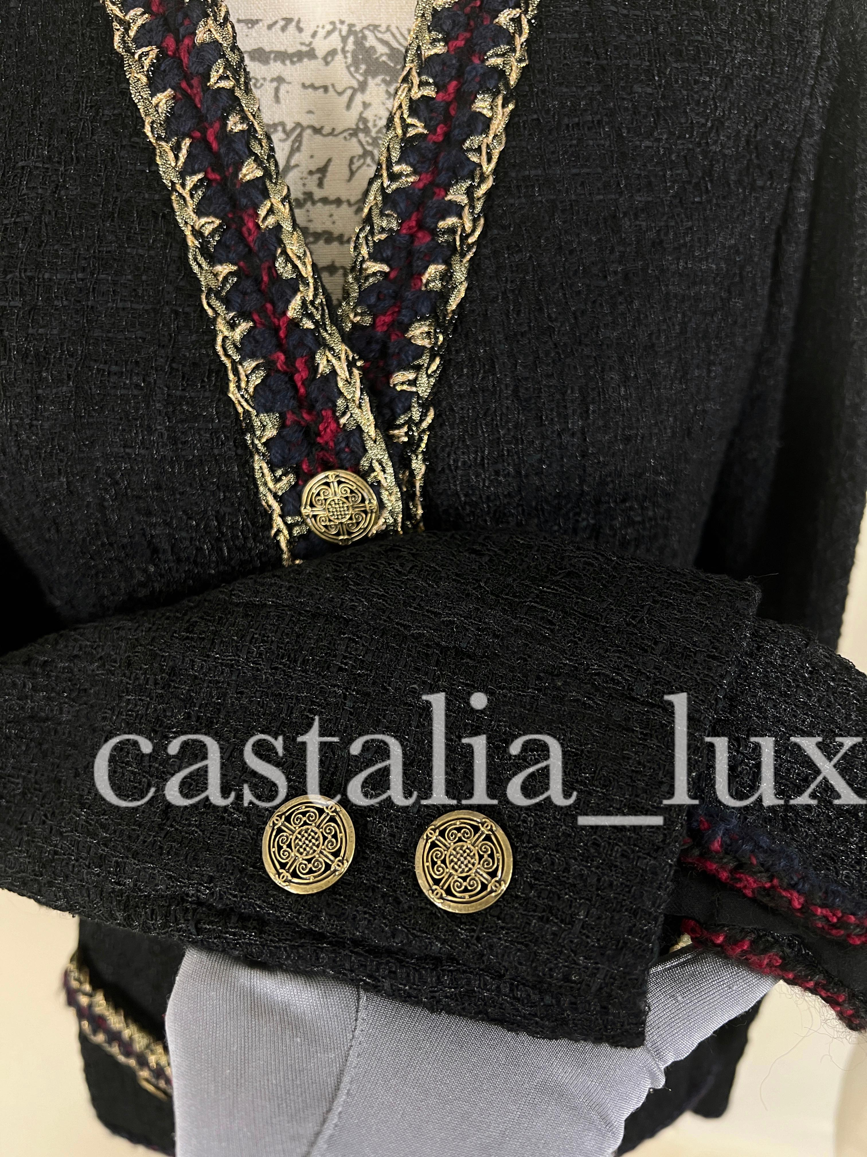 Chanel Rare Timeless CC Buttons Black Tweed Jacket 2