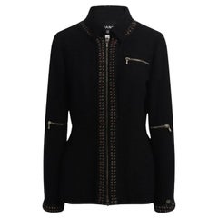 Chanel Rare Timeless CC Buttons Black Tweed Jacket