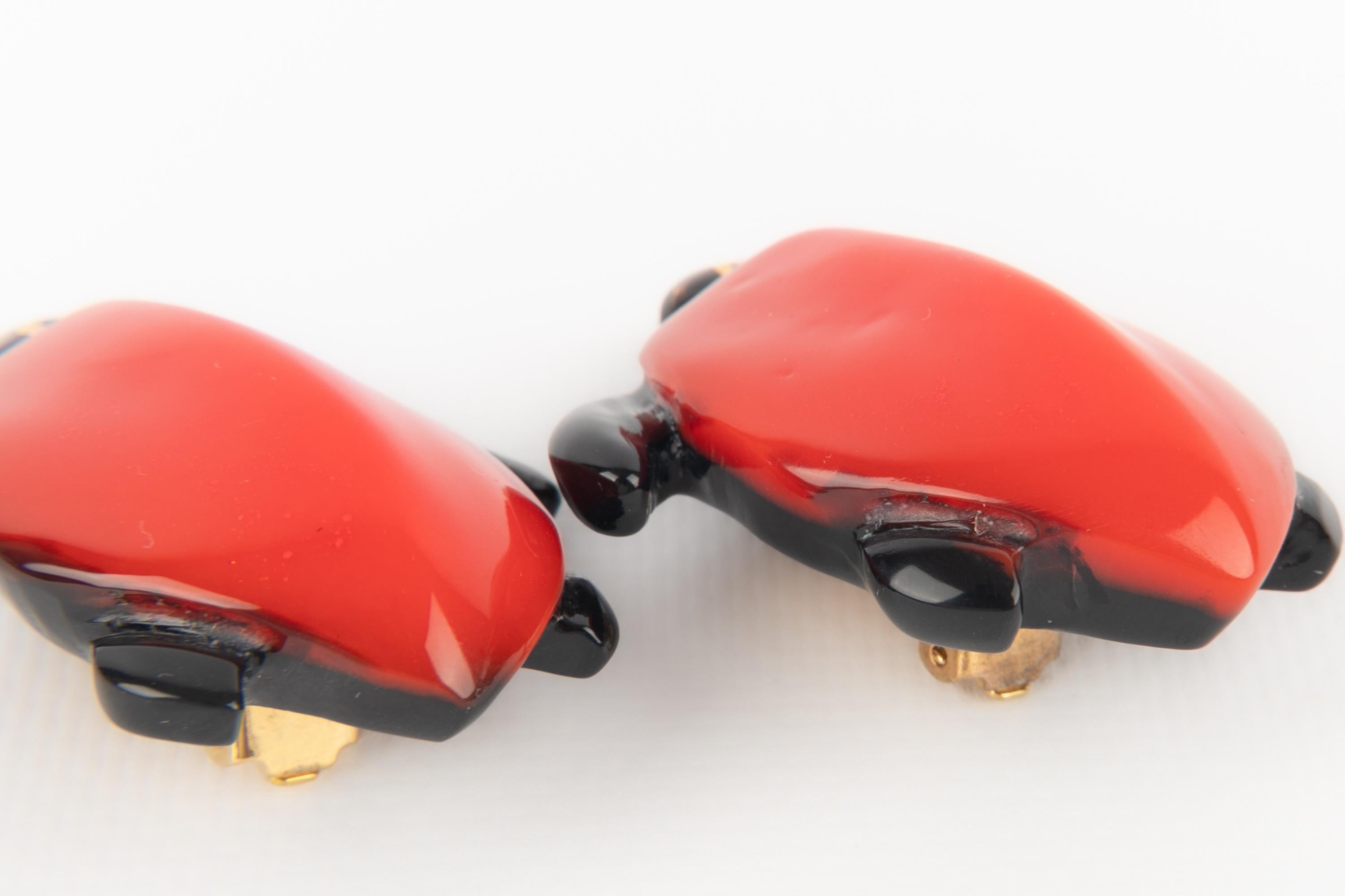 Chanel rare turtle earrings For Sale 9