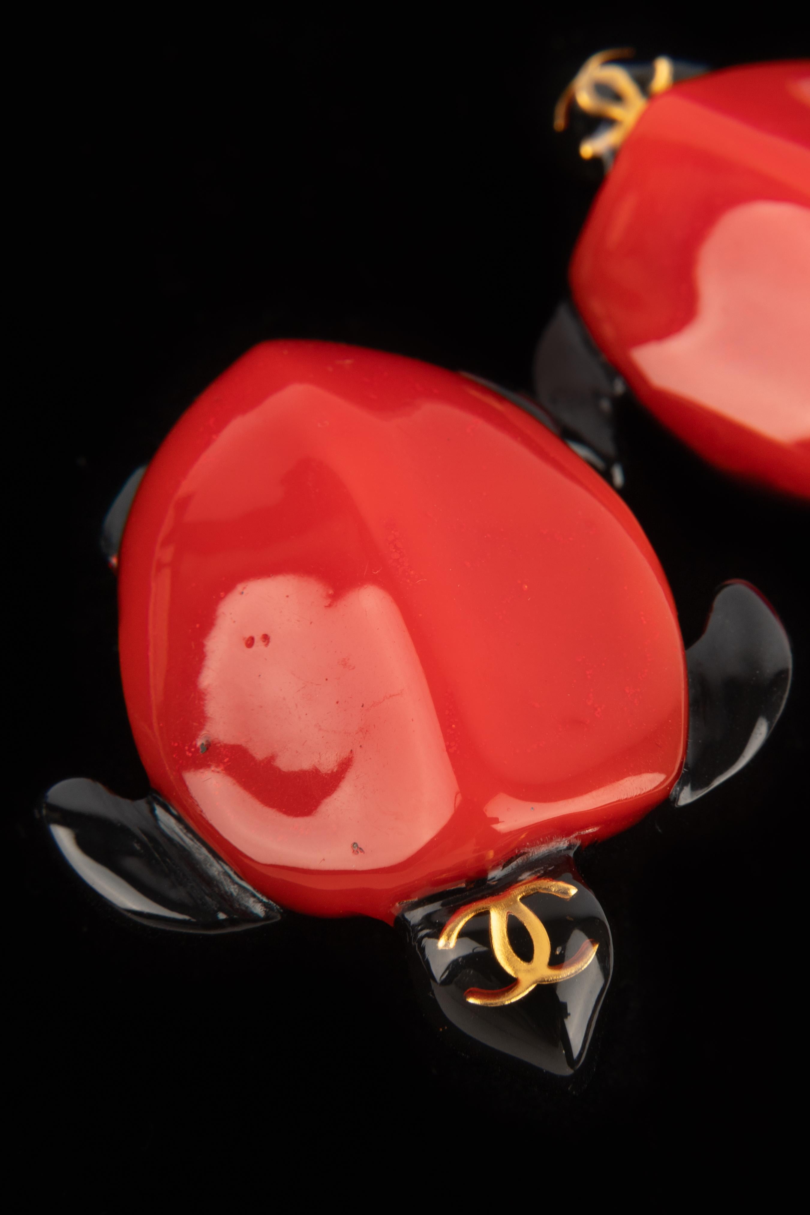Chanel rare turtle earrings For Sale 2