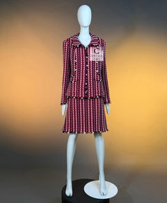 CHANEL Seltene Tweed Anzug CC Logo bestickt 44 FR