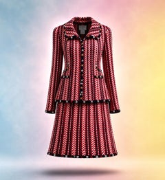 CHANEL Rare 2004 CC Logo Embroidered Tweed Suit 44 FR