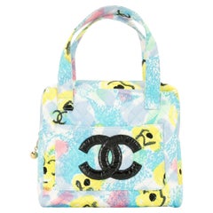 Chanel Raro Vintage 1997 Floral Turquesa Acolchado Logo CC Clásico Bolso Kelly Solapa