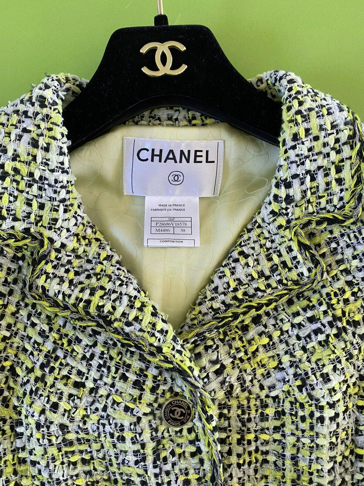 Chanel Rare Vintage 2006 Lime Green Tweed Jacket 1