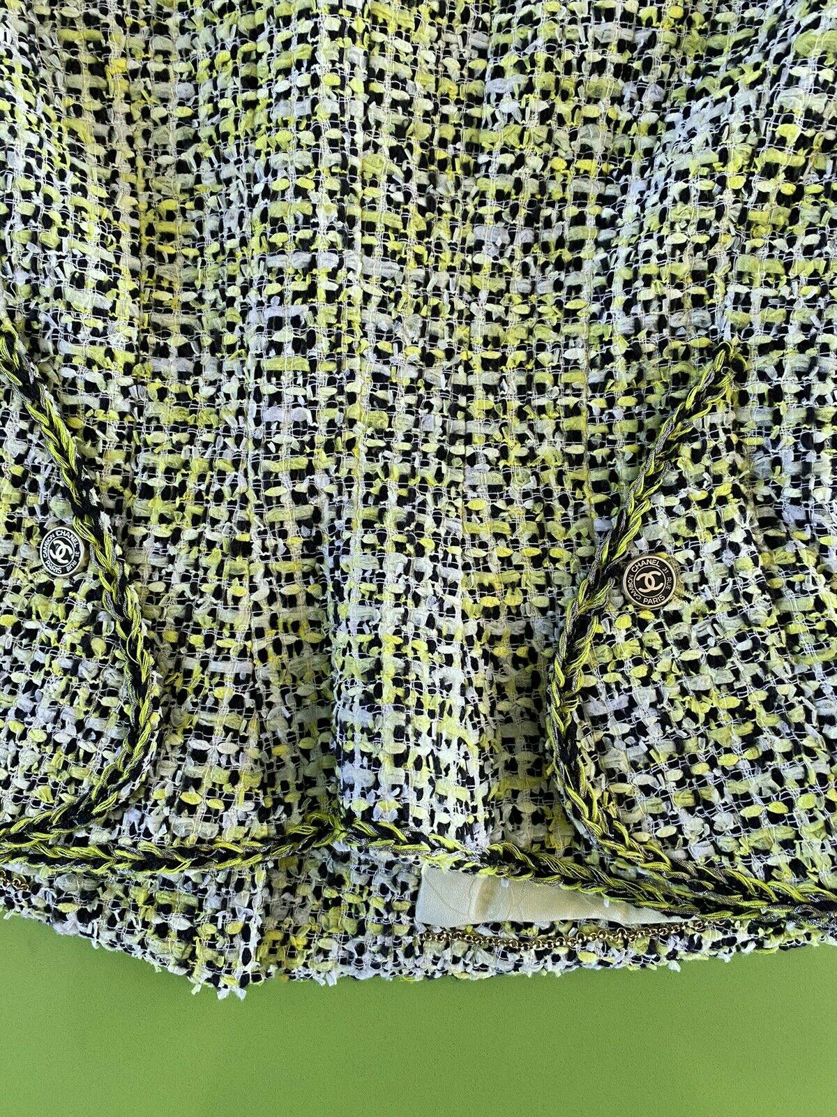 Chanel Rare Vintage 2006 Lime Green Tweed Jacket 2