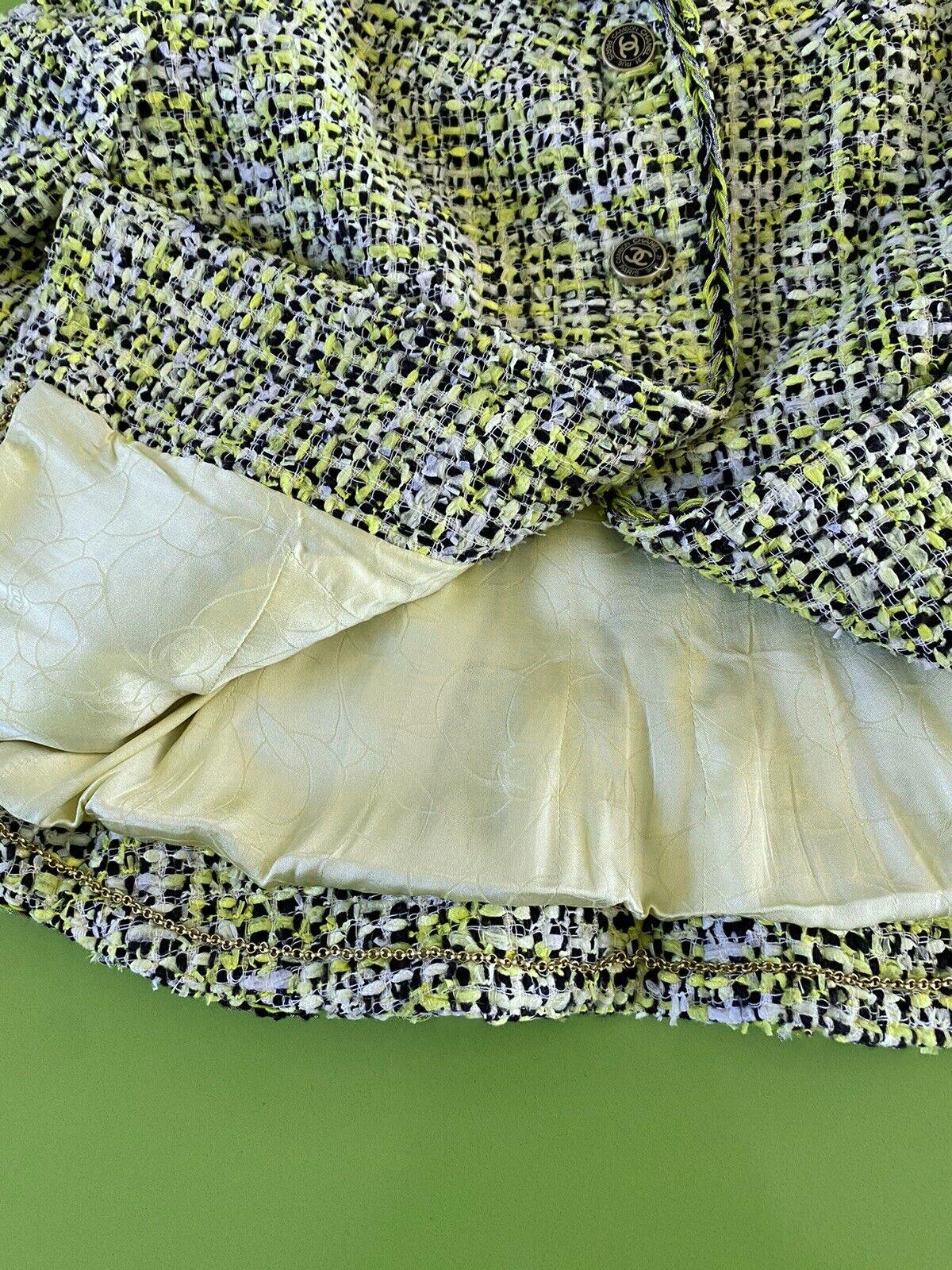 Chanel Rare Vintage 2006 Lime Green Tweed Jacket 3