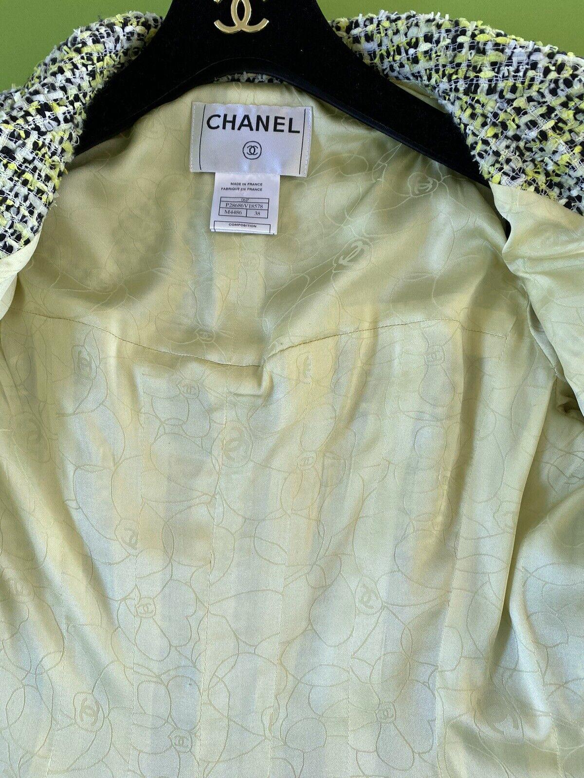 Chanel Rare Vintage 2006 Lime Green Tweed Jacket 4
