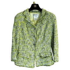 Chanel Rare Vintage 2006 Lime Green Tweed Jacket