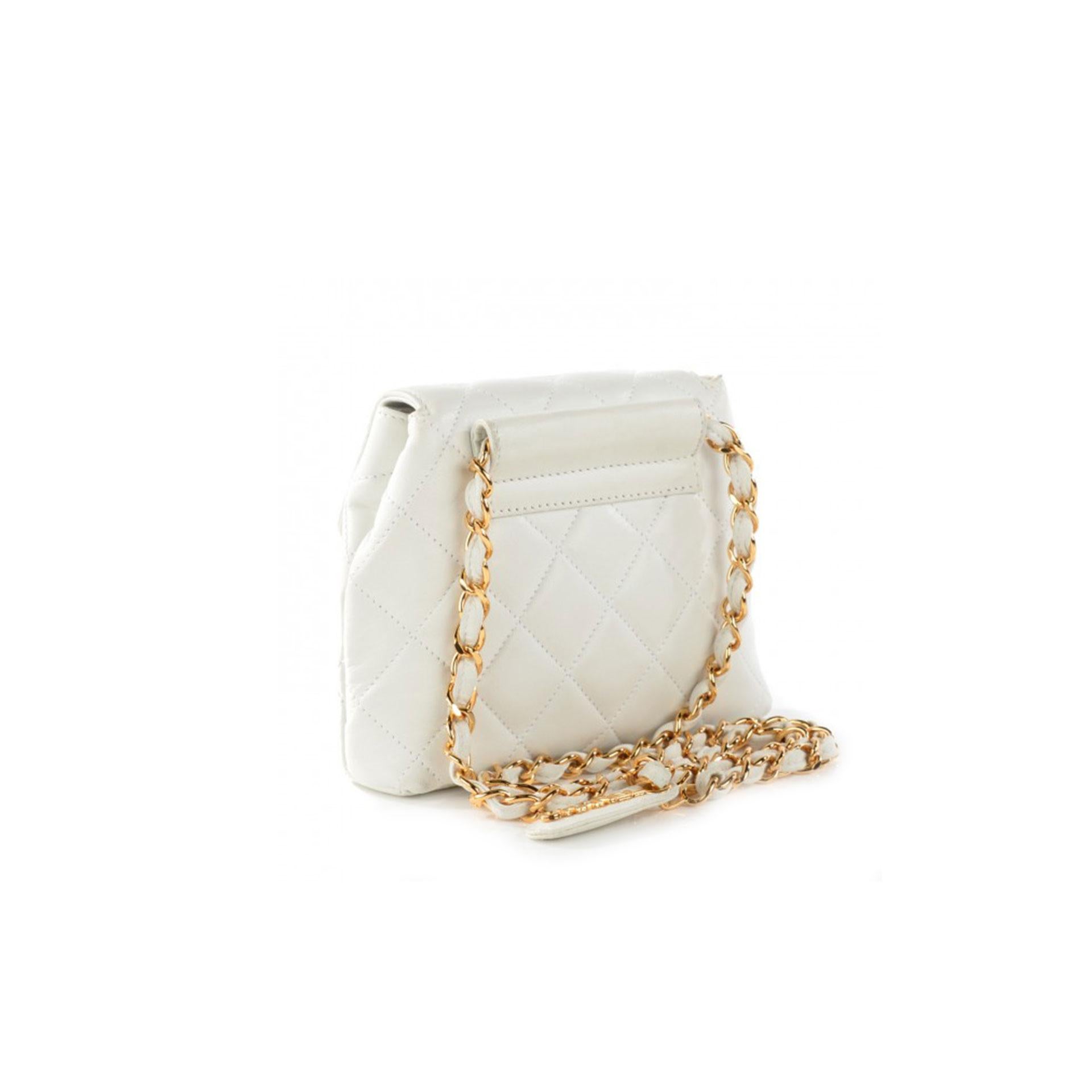 chanel white fanny pack
