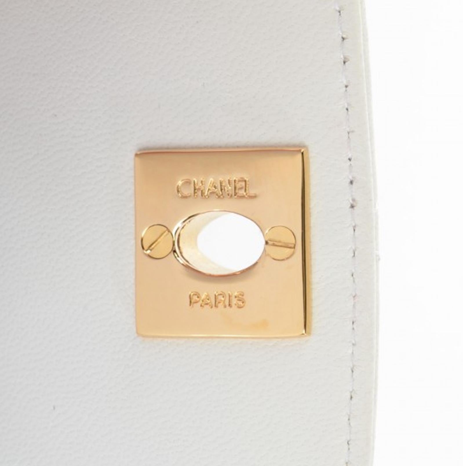 Women's or Men's Chanel Rare Vintage 90s Mini Fanny Pack Waist Belt Bum Bag Pouch Off White Cream