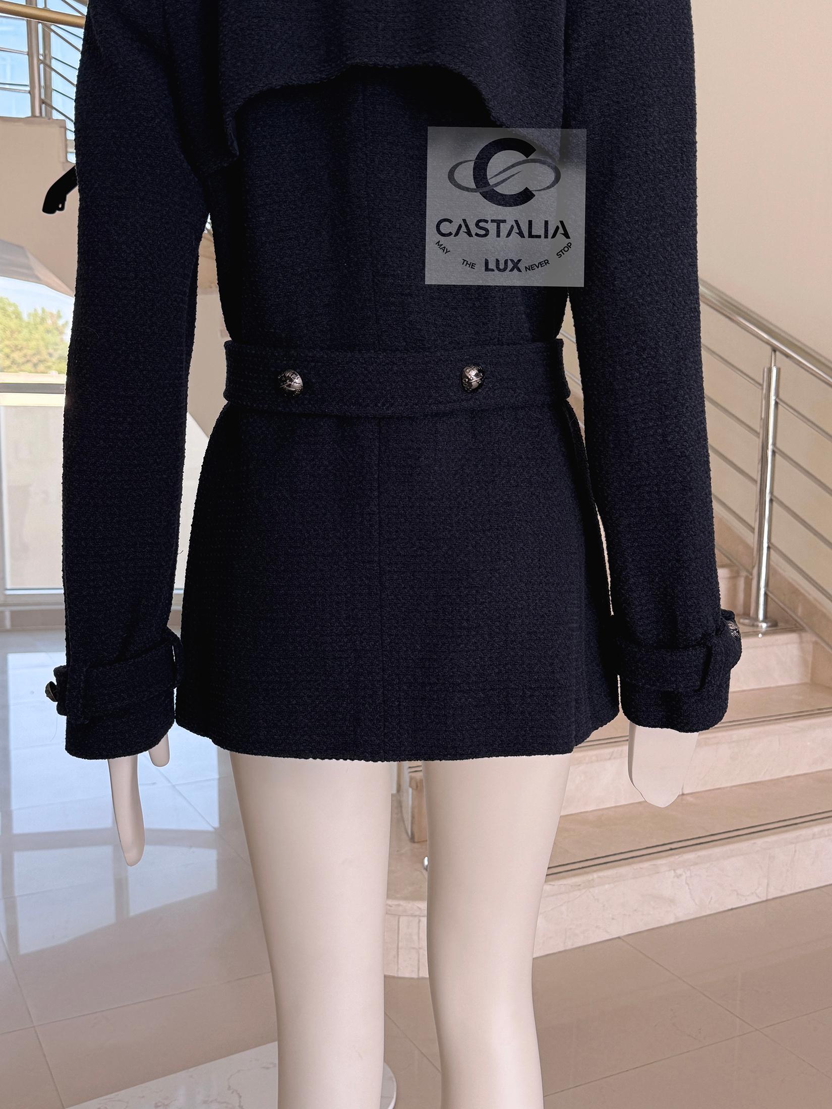 Trench-coat Chanel Rare Vintage Airplane Collection en tweed 38 FR en vente 12