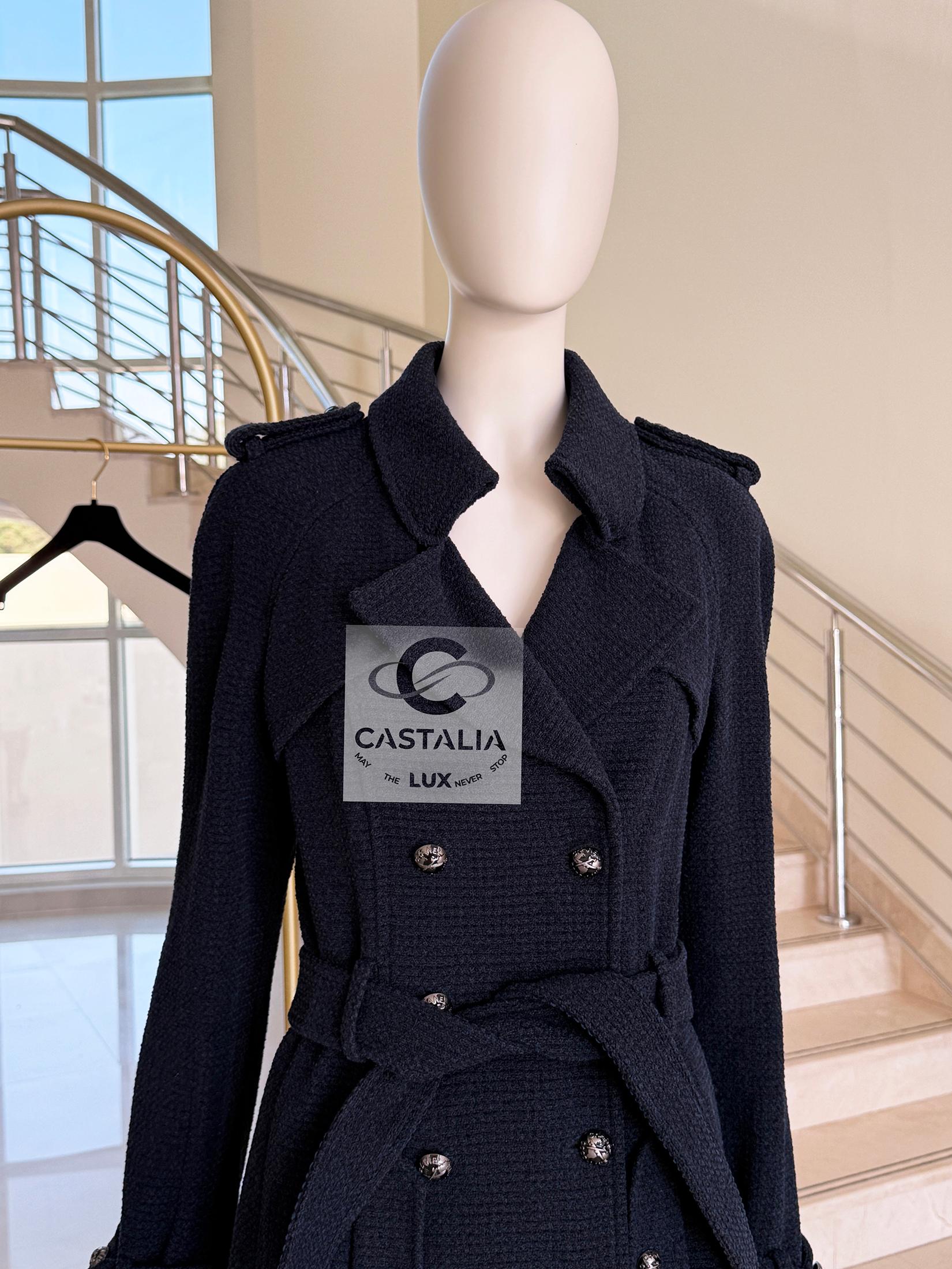 Trench-coat Chanel Rare Vintage Airplane Collection en tweed 38 FR en vente 13