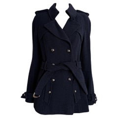 Chanel Rare Vintage Airplane Collection Tweed Trench Coat 38 FR