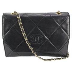 Chanel Rare Vintage Black Quilted Lambskin 19 Flap Crossbody 44cz518s