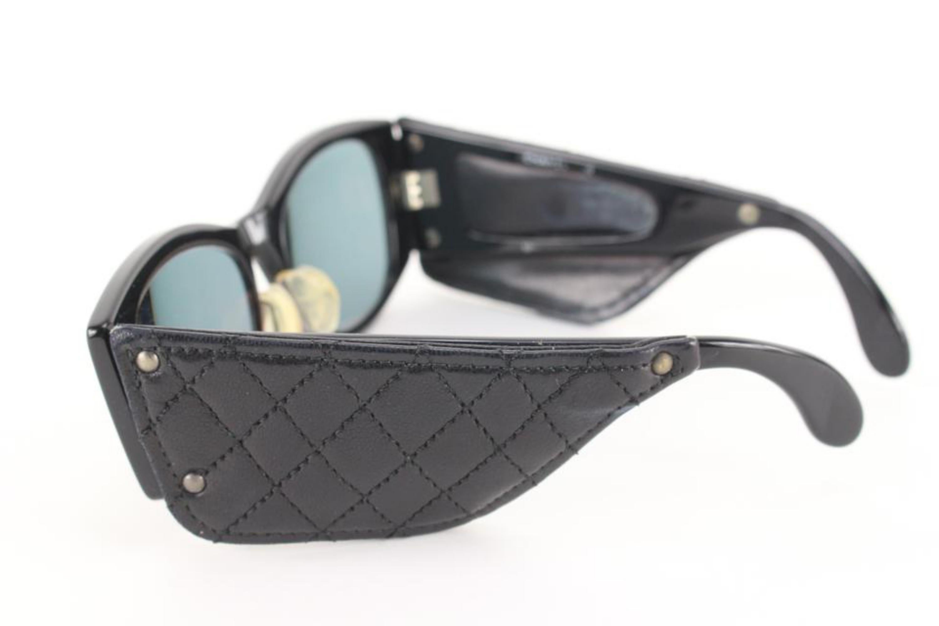 Chanel Rare Vintage Black Quilted Lambskin 1988 Sunglasses 1cz822s 6