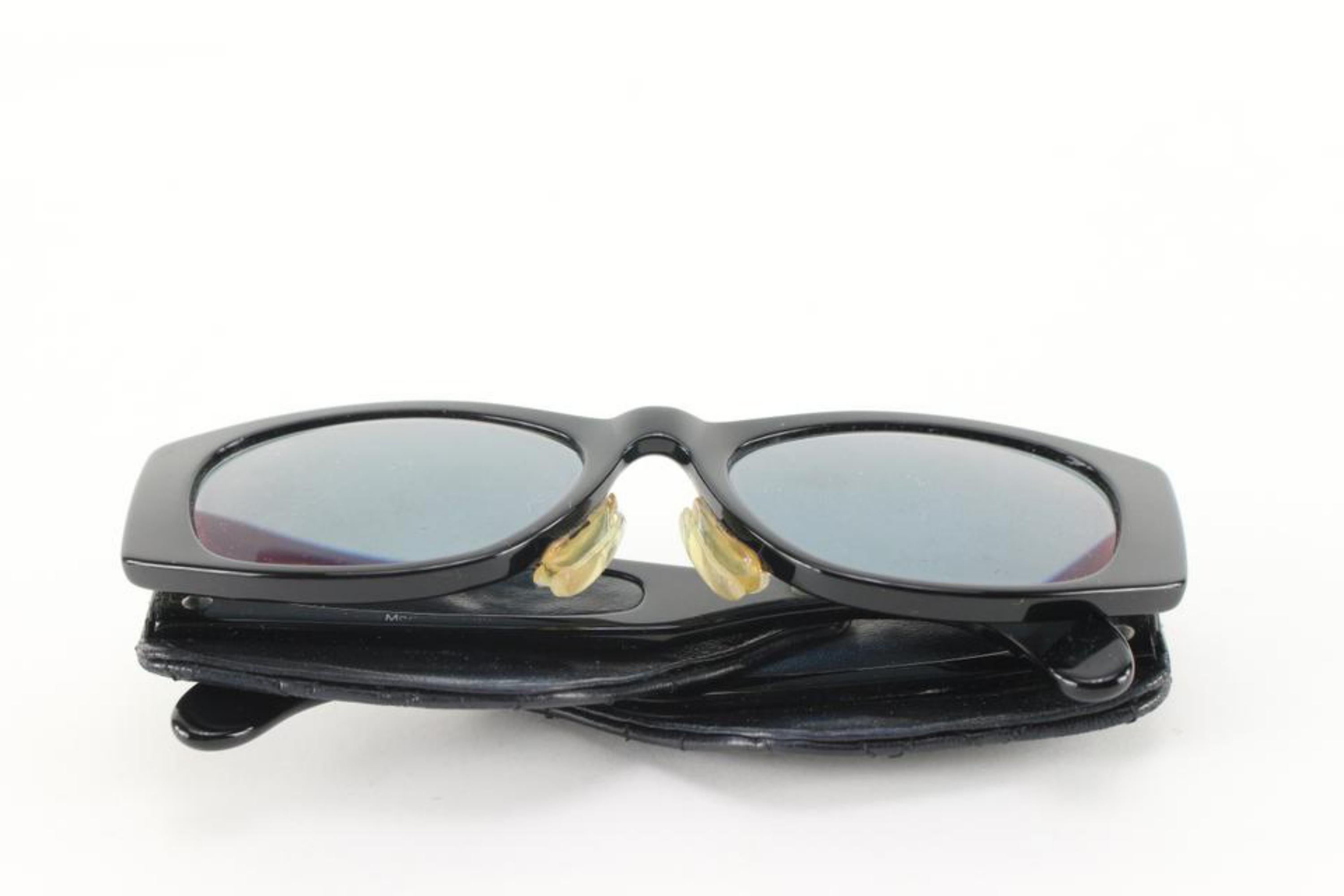 Chanel Rare Vintage Black Quilted Lambskin 1988 Sunglasses 1cz822s 4
