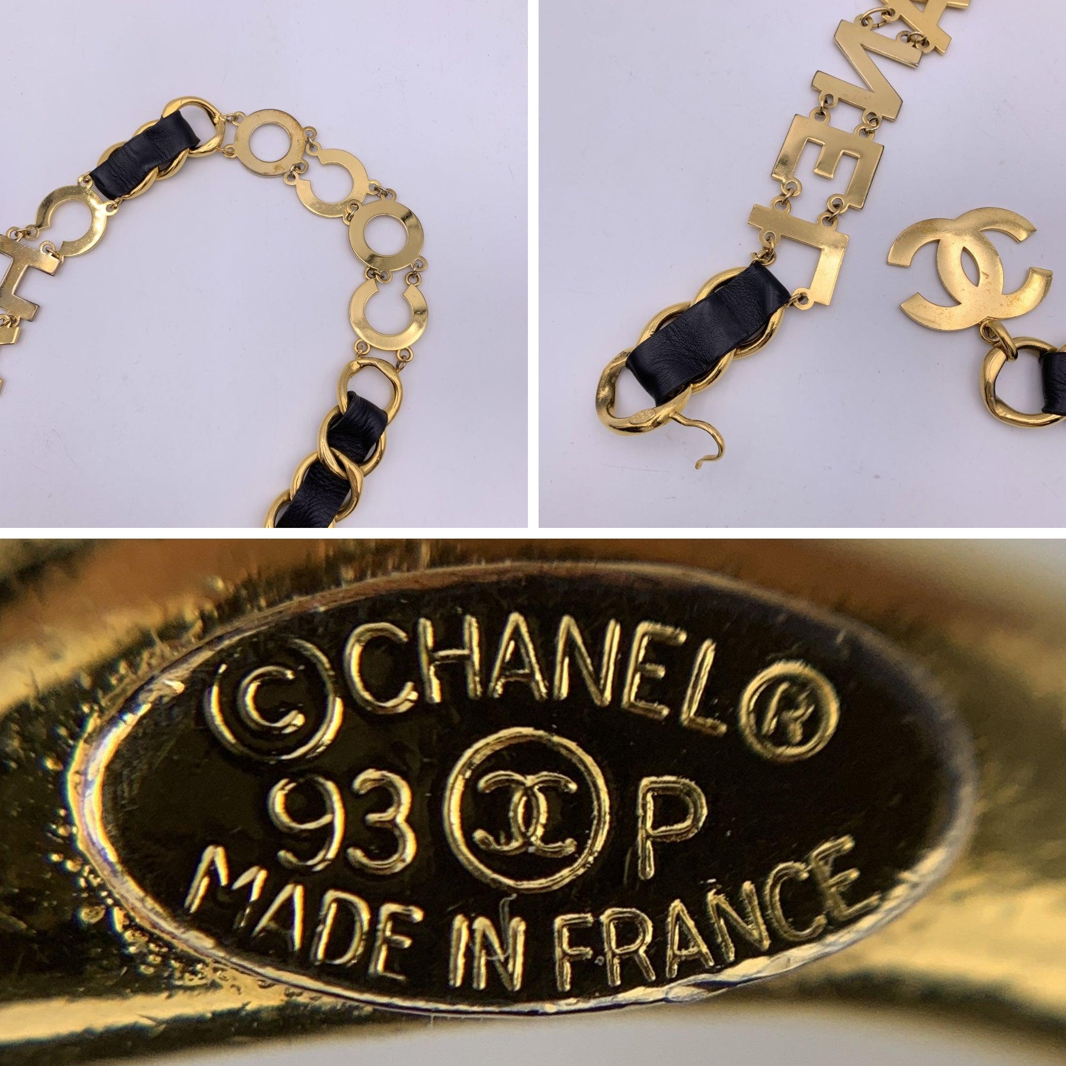 Chanel Rare Vintage Gold Metal Spell Out Coco Chanel Chain Belt In Good Condition For Sale In Rome, Rome
