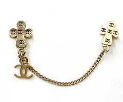 Chanel Rare Vintage Gold Plated CC Cross Pins