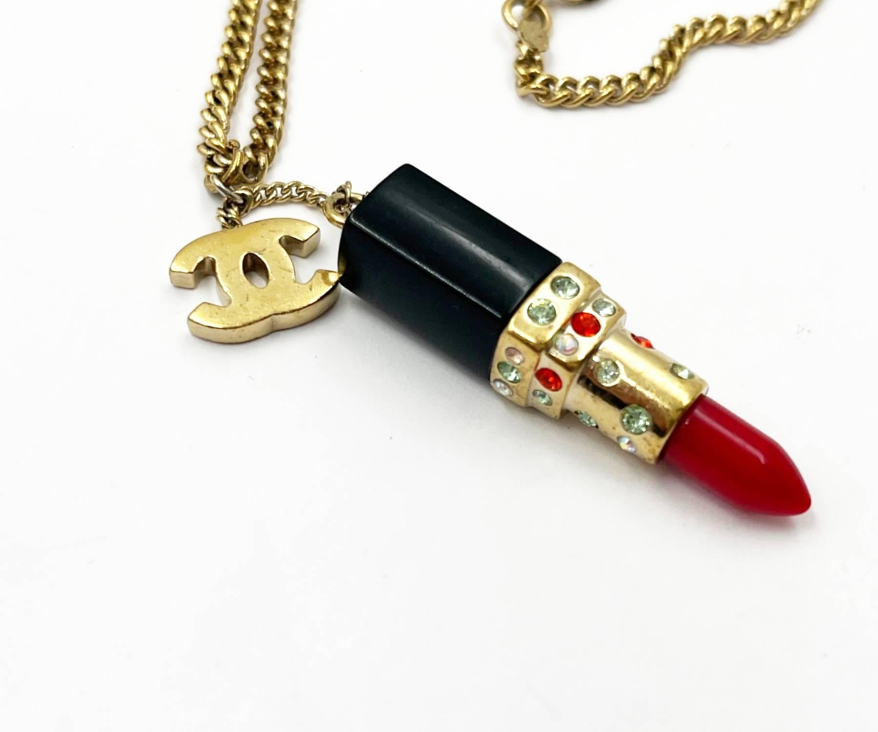 chanel lipstick necklace