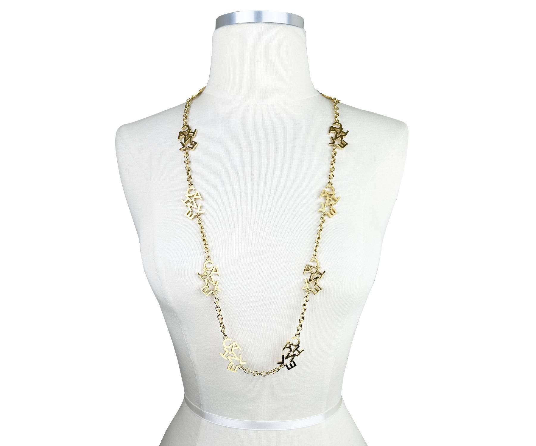 Chanel Rare Classic Vintage Gold Plated CC Letter Long Necklace  Miley Cyrus In Excellent Condition For Sale In Pasadena, CA