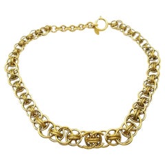 Chanel Rare Vintage Gold Plated CC Multi Ring Necklace