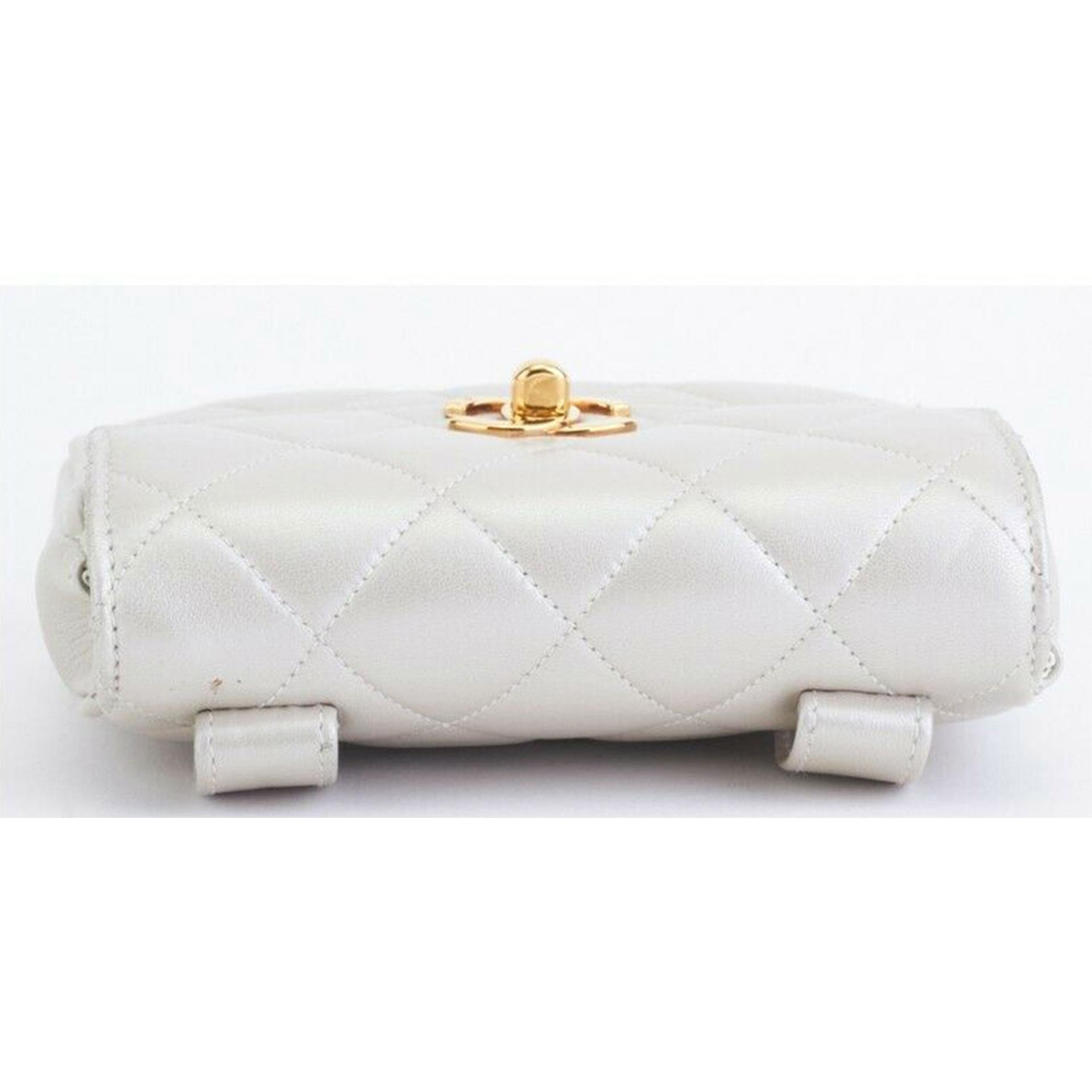 Chanel Rare Vintage Iridescent Champagne Pearl Mini Belt Bum Bag Fanny Pack For Sale 1