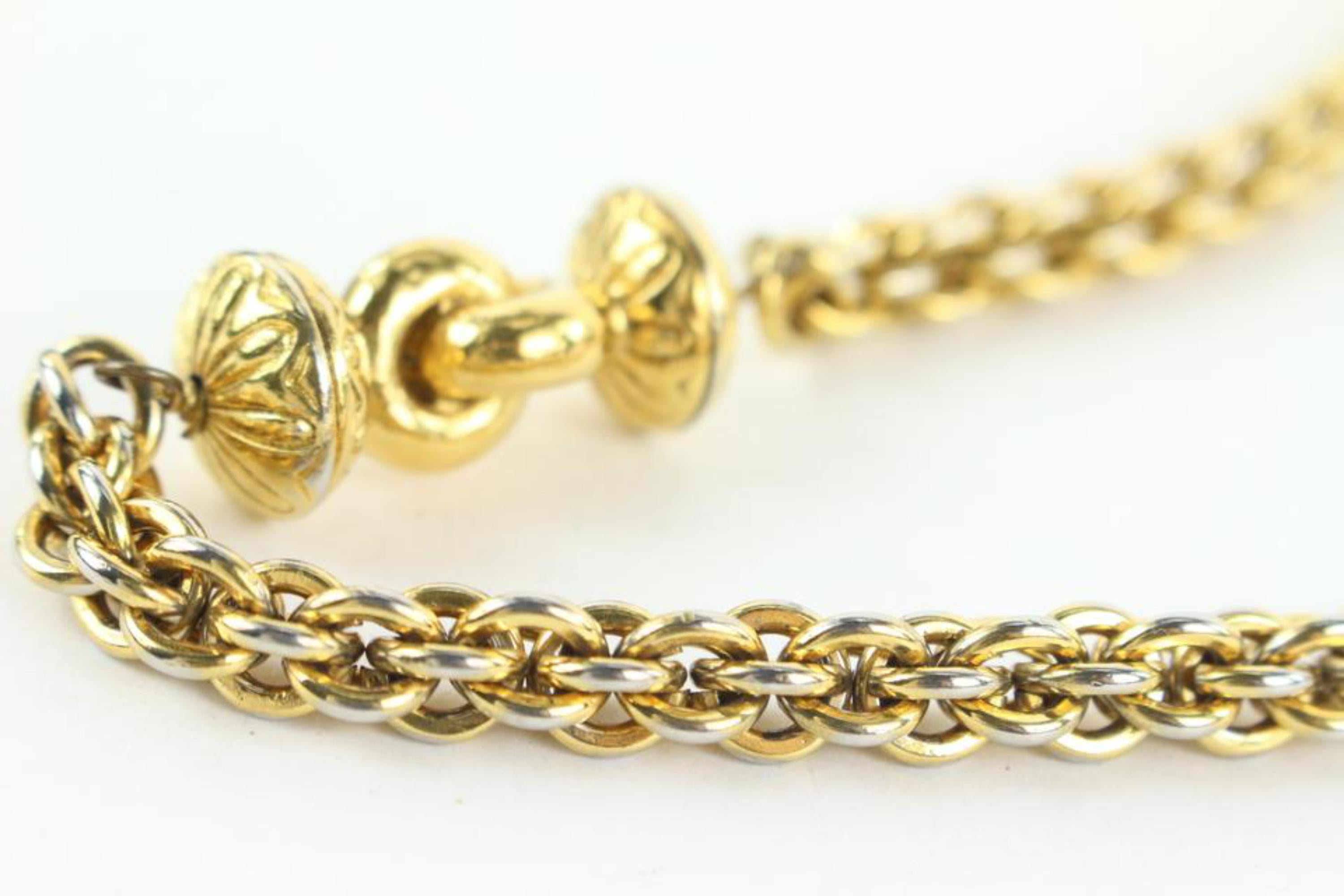 Chanel Rare Vintage Lamb Chain Link Twist Necklace 2CA1022 For Sale 3