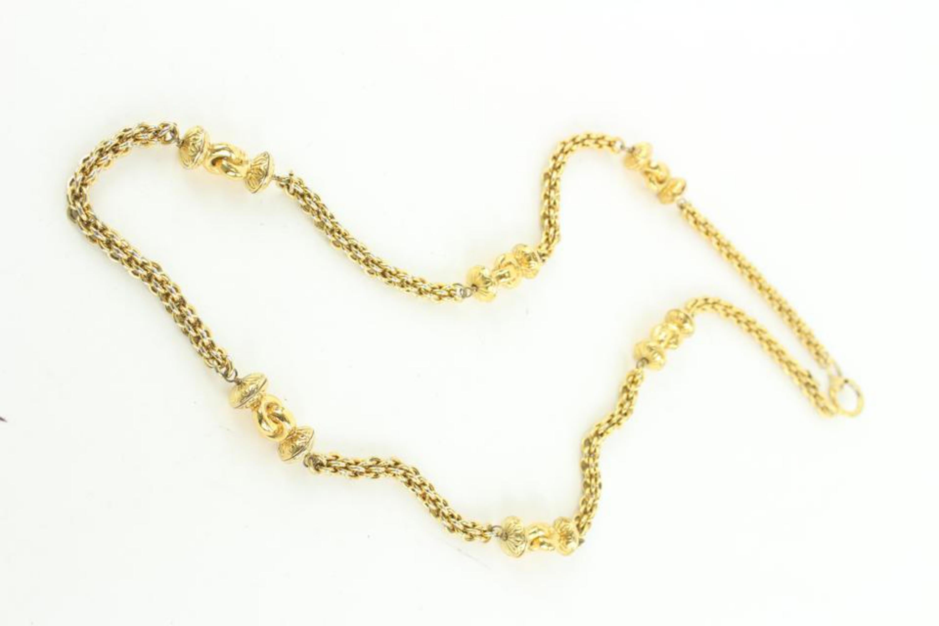Chanel Rare Vintage Lamb Chain Link Twist Necklace 2CA1022 For Sale 4