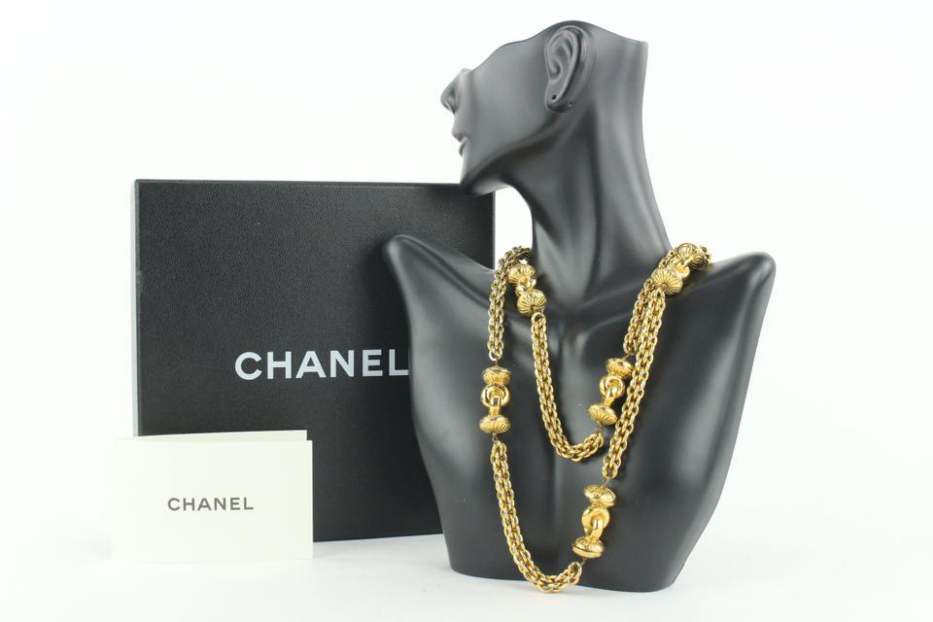 Chanel Rare Vintage Lamb Chain Link Twist Necklace 2CA1022 For Sale 5