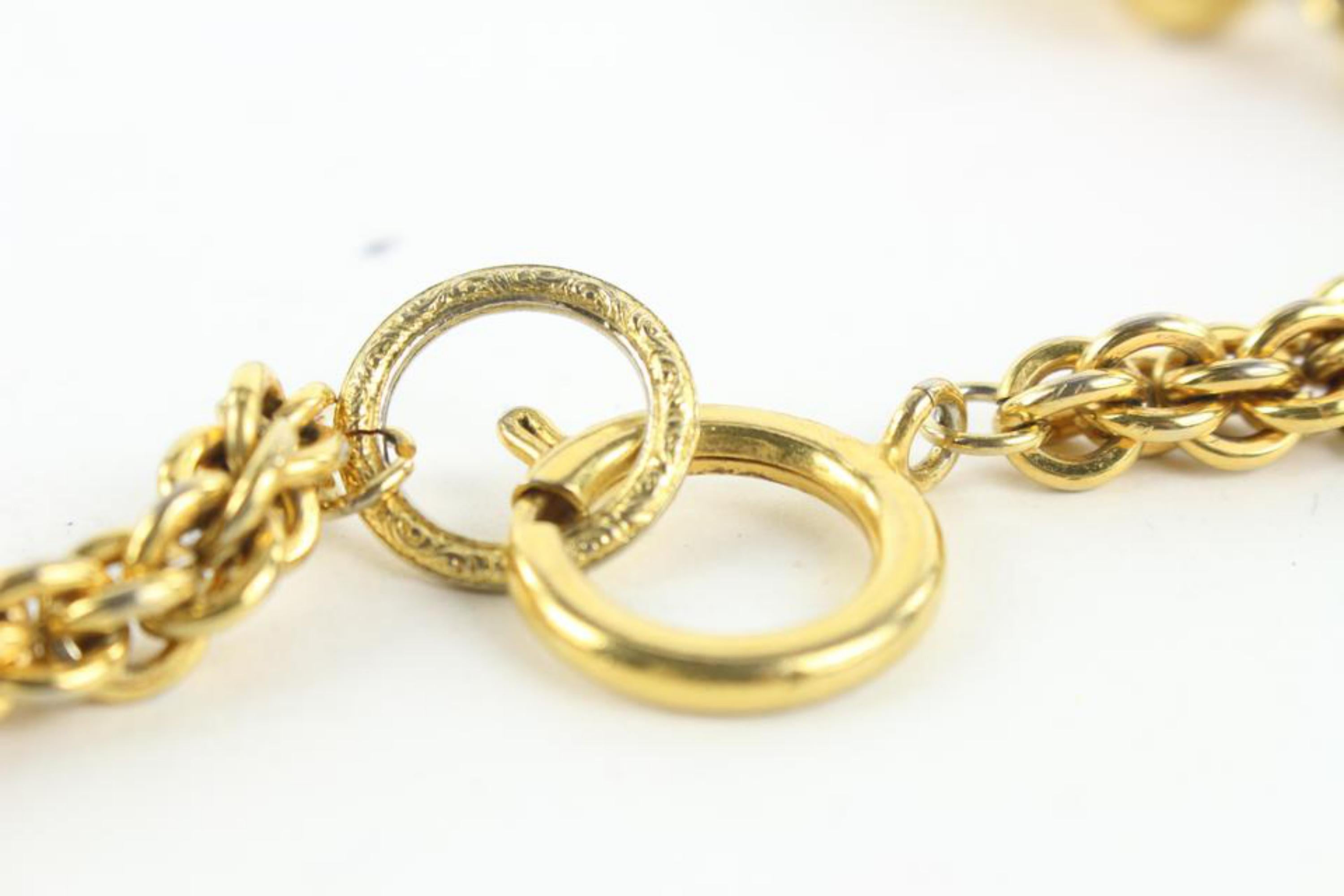 Chanel Rare Vintage Lamb Chain Link Twist Necklace 2CA1022 For Sale 2