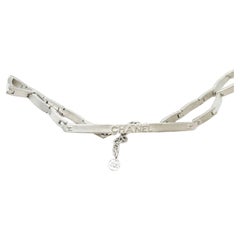 Chanel Seltene Vintage Silber Bar Link Choker Halskette 