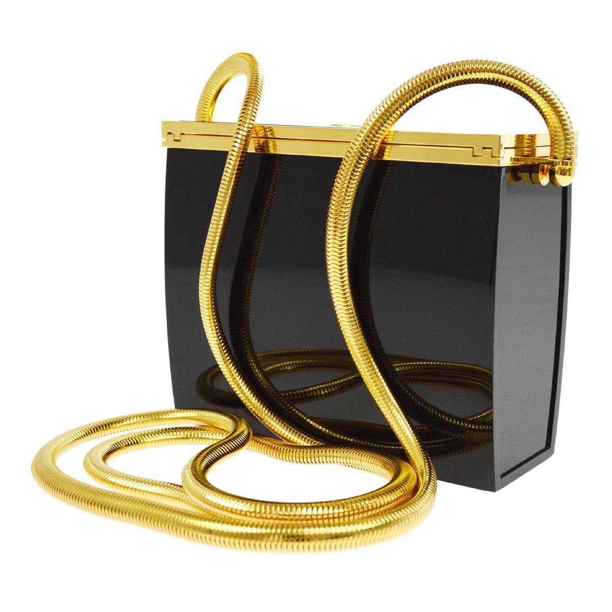 gold chanel clutch bag black