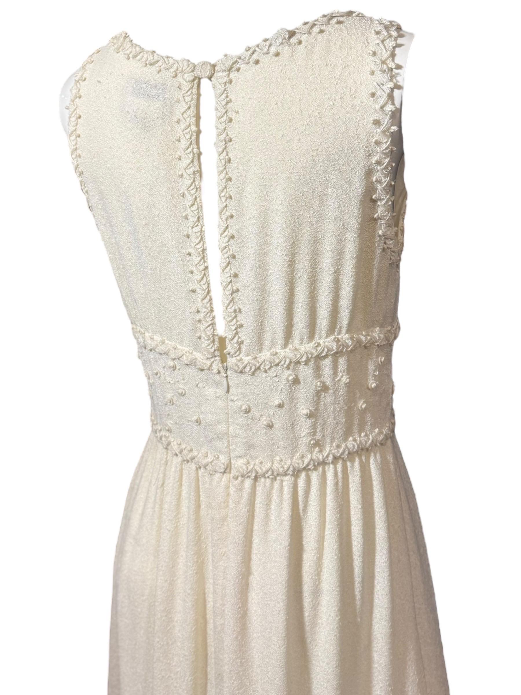 Chanel Raro Abito d'archivio bianco impreziosito e ricamato - Primavera/Estate 1998 in vendita 8