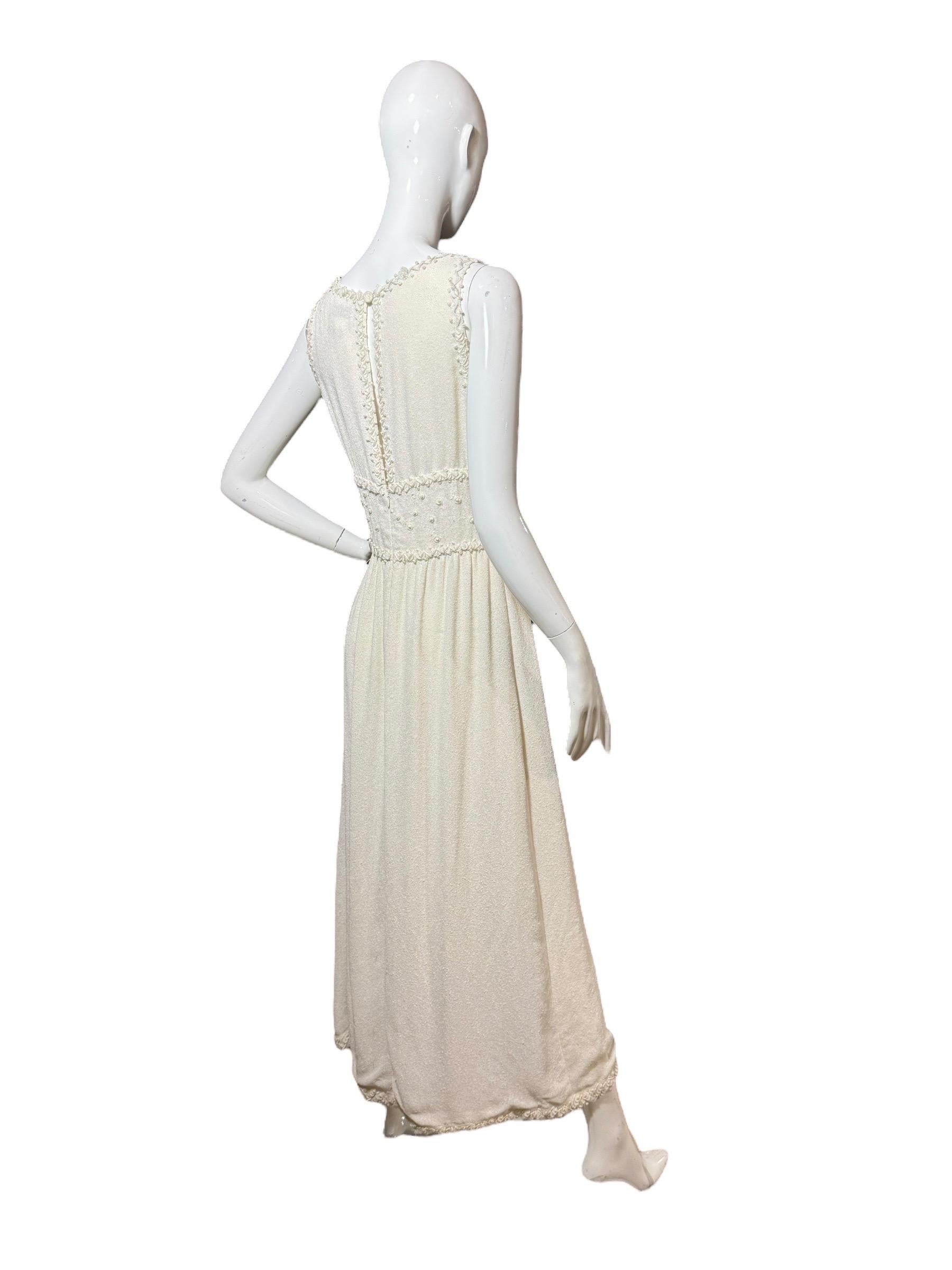 Donna Chanel Raro Abito d'archivio bianco impreziosito e ricamato - Primavera/Estate 1998 in vendita