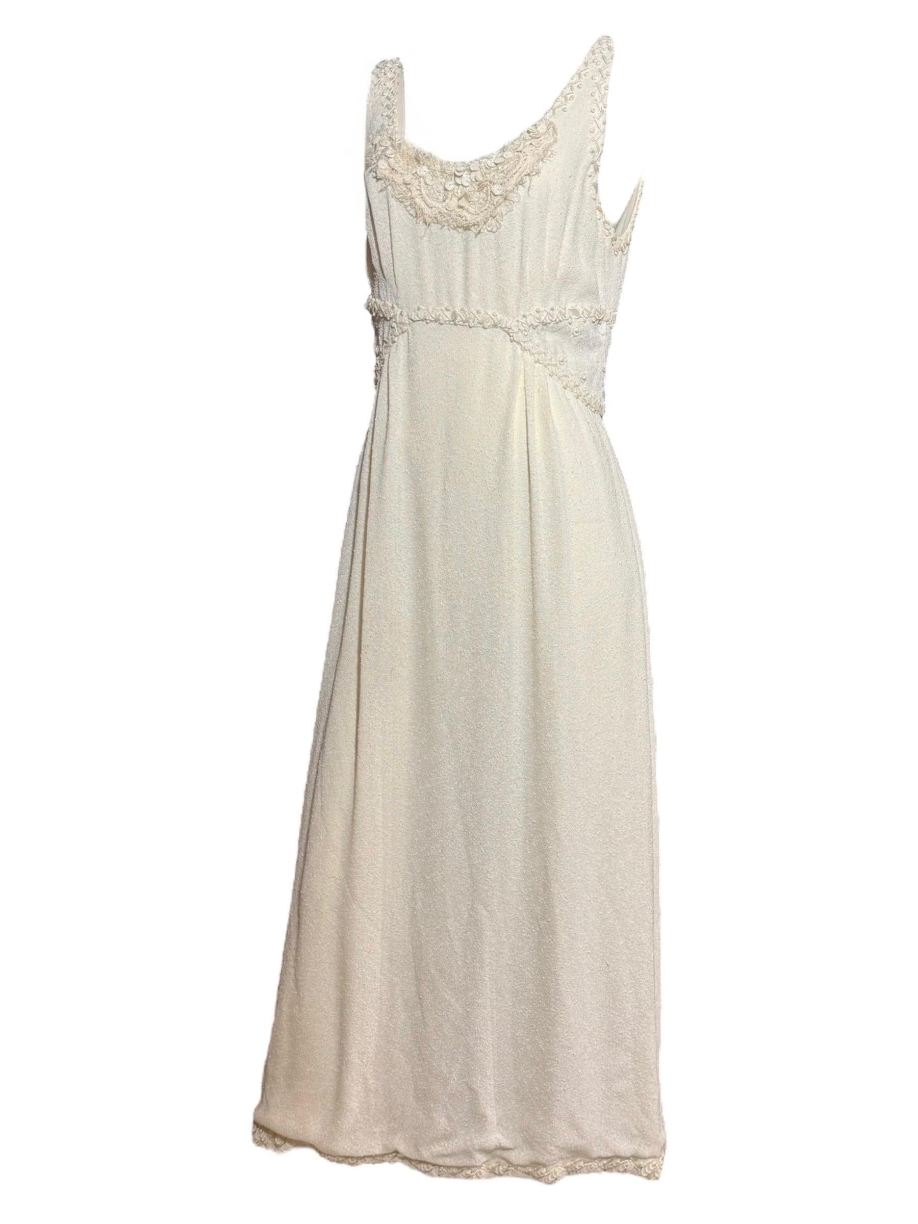 Chanel Raro Abito d'archivio bianco impreziosito e ricamato - Primavera/Estate 1998 in vendita 3