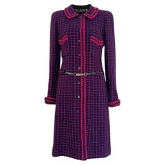 Chanel Rarefied Collectors Manteau en tweed avec ceinture à logo 40 FR