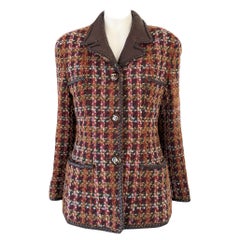 Chanel Rarest 1993 Supermodel Style Brown Tweed Jacket 38 FR