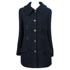 Chanel Rarest 2002 Multi Pockets Black Tweed Jacket 38 FR