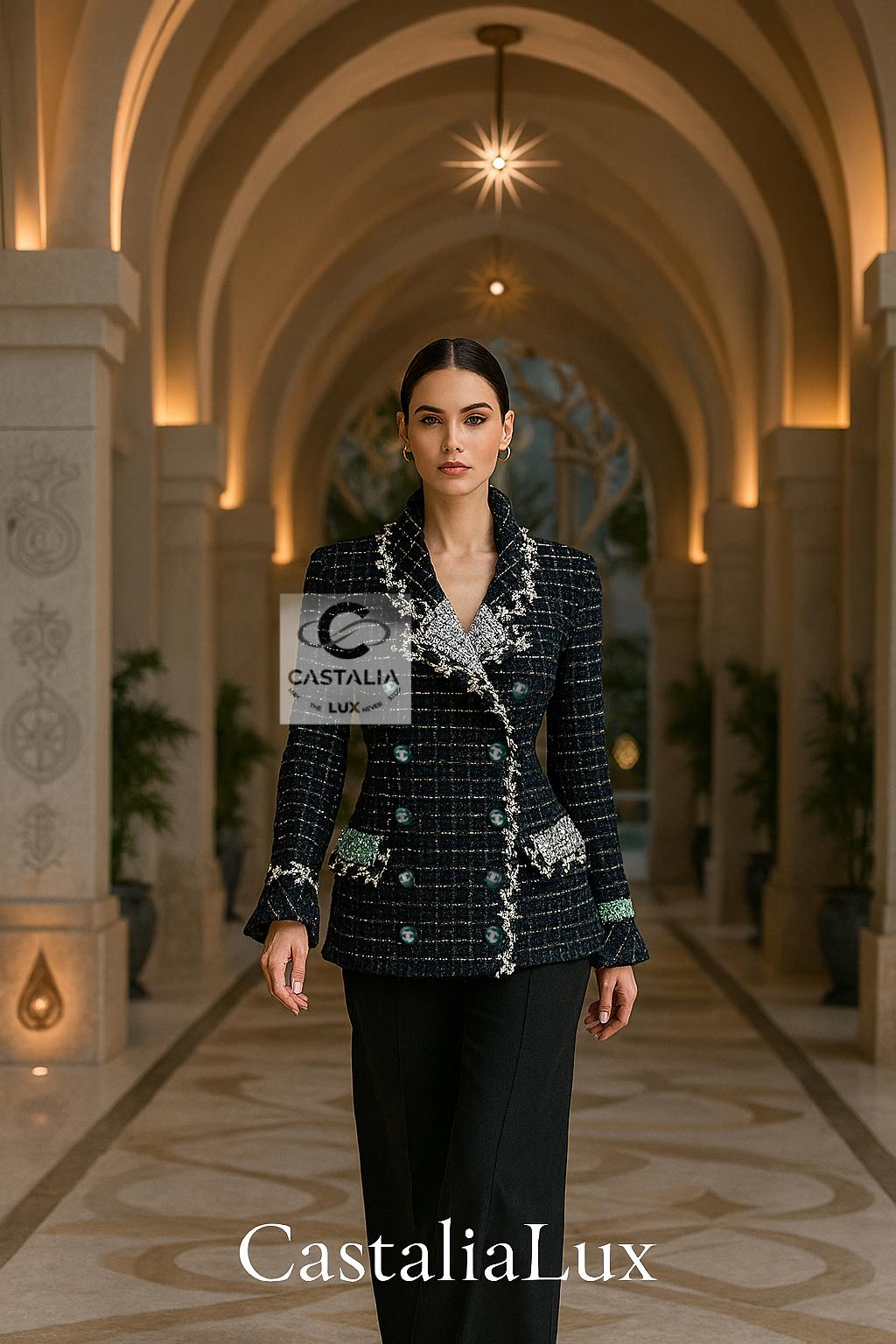 da uomo o donna Chanel Leggendario 2009 Giacca senza tempo in tweed nero 36 FR in vendita