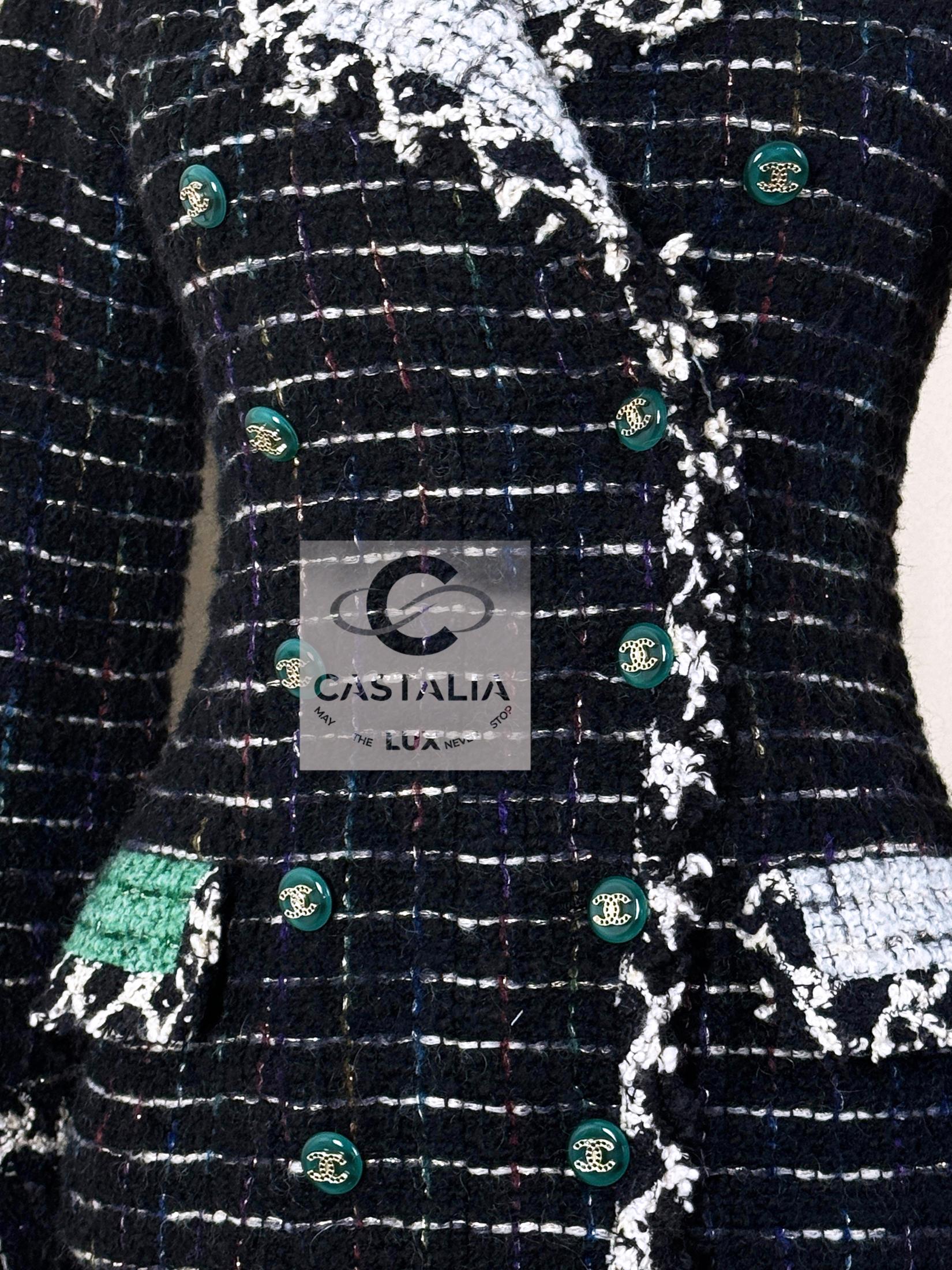 Chanel Leggendario 2009 Giacca senza tempo in tweed nero 36 FR in vendita 3